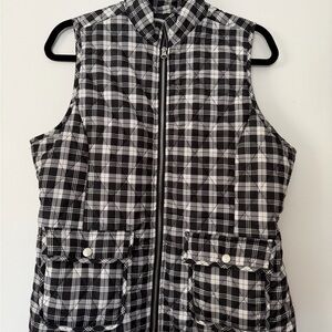 Plaid Black and White Women's Vest